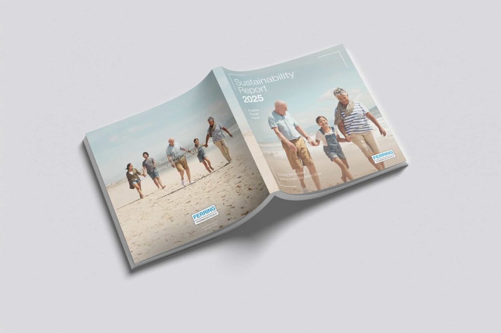 Mockup of report open, showcasing the cover and back cover